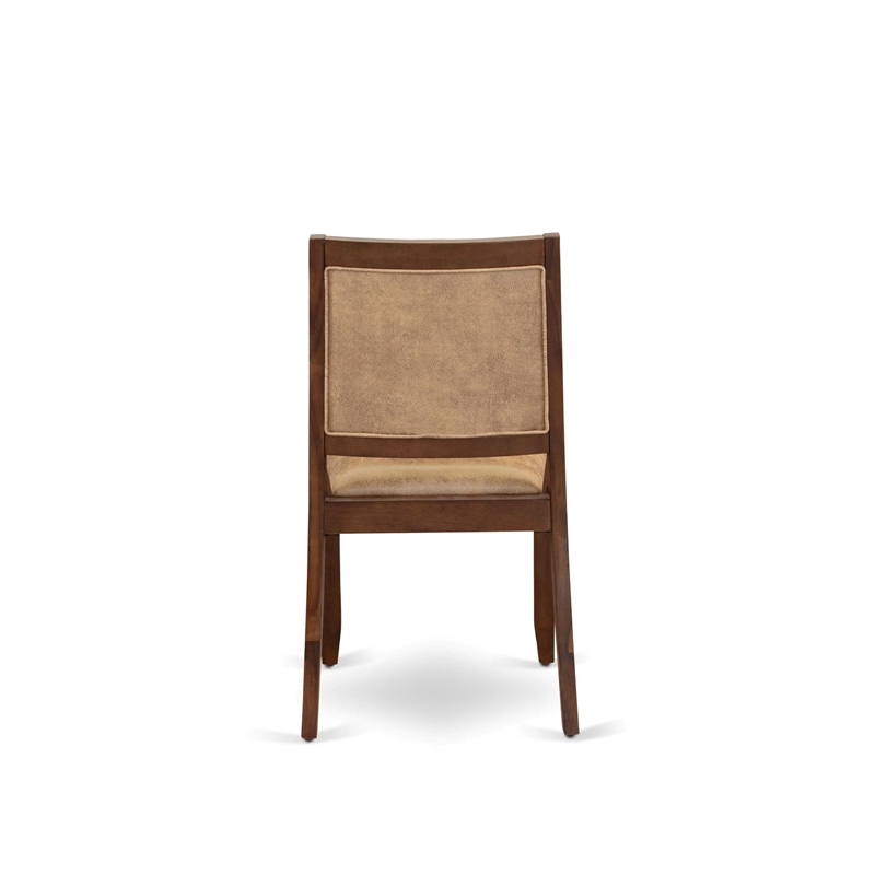 East West Furniture Xtenczar Modern Dining Chairs in Walnut (Set of 2)