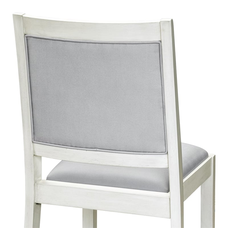 East West Furniture Xtenczar Modern Dining Chairs in White (Set of 2)