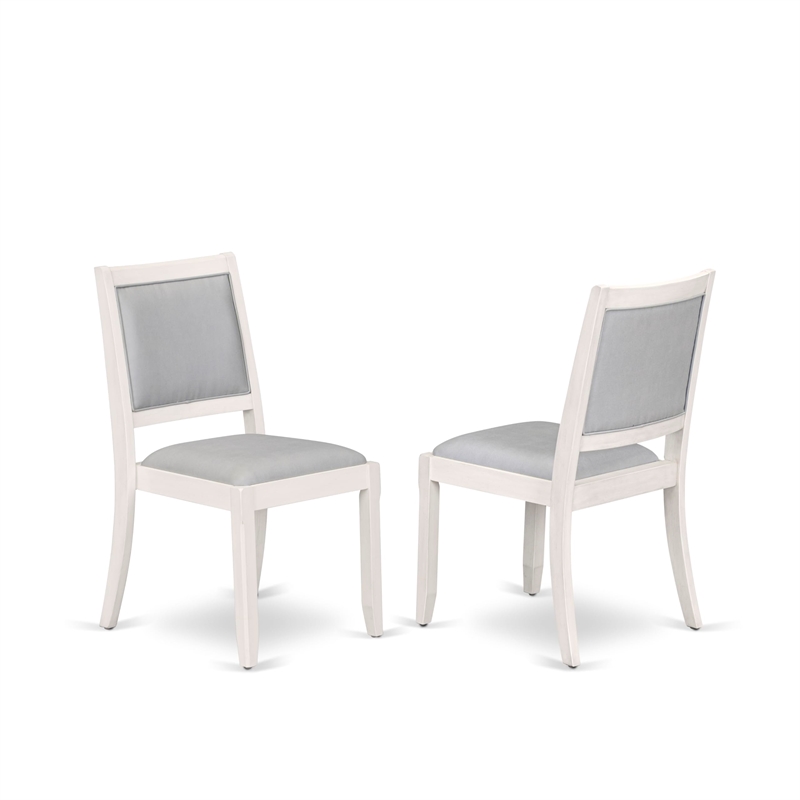 East West Furniture Xtenczar Modern Dining Chairs in White (Set of 2)