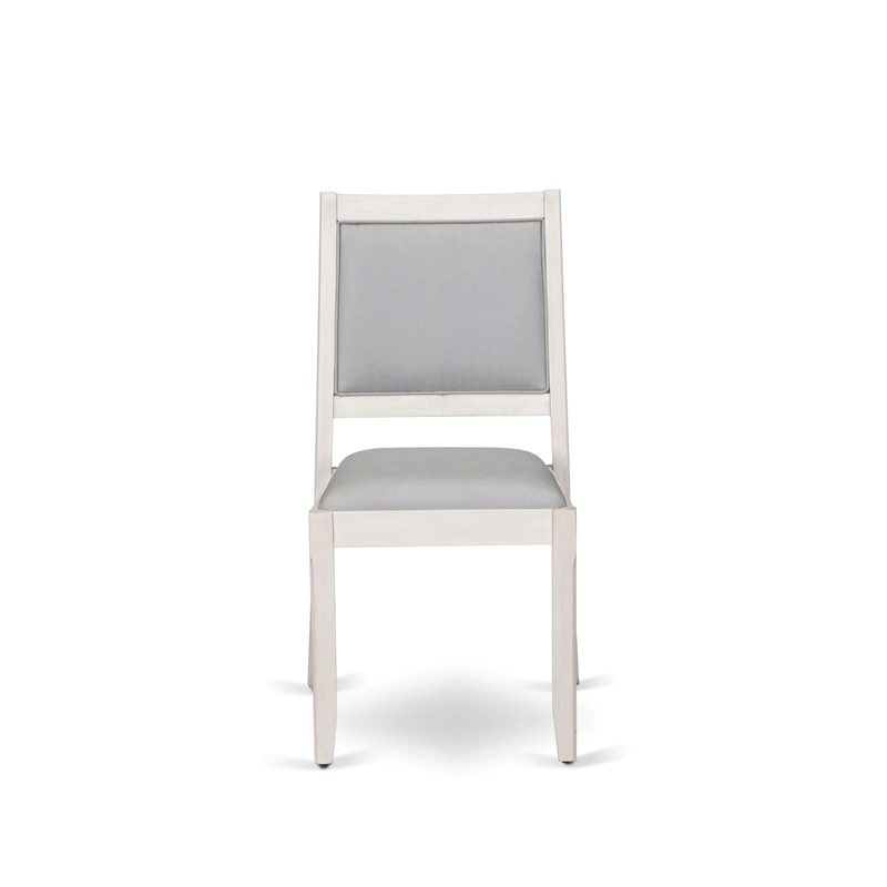 East West Furniture Xtenczar Modern Dining Chairs in White (Set of 2)
