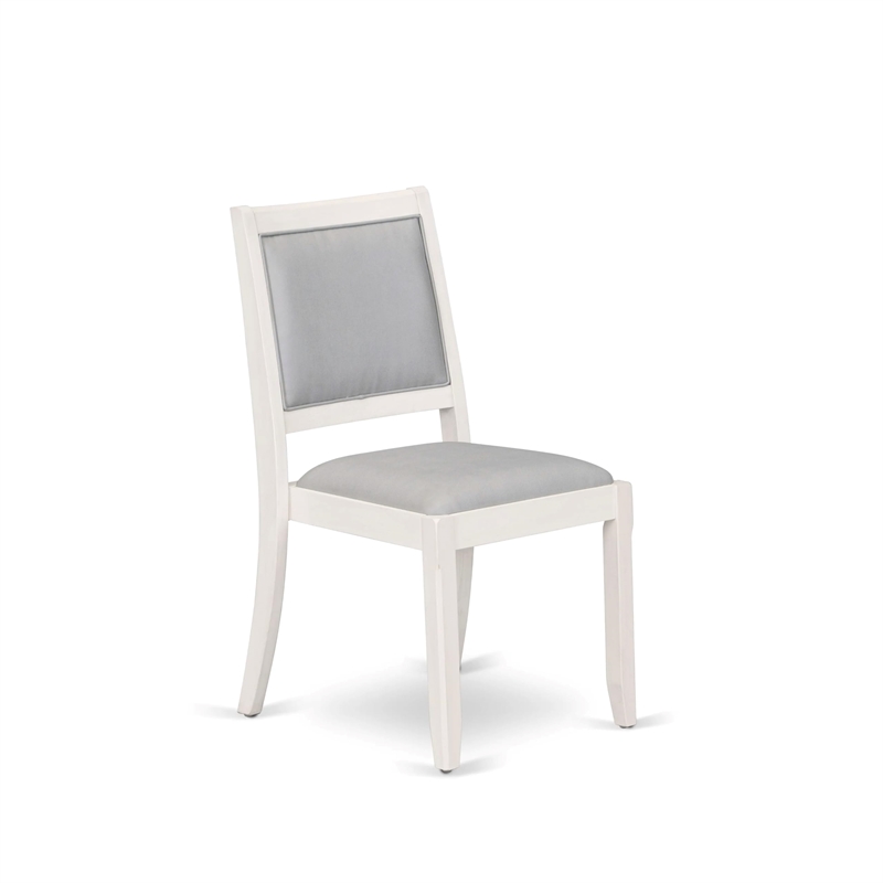 East West Furniture Xtenczar Modern Dining Chairs in White (Set of 2)