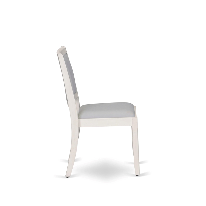 East West Furniture Xtenczar Modern Dining Chairs in White (Set of 2)