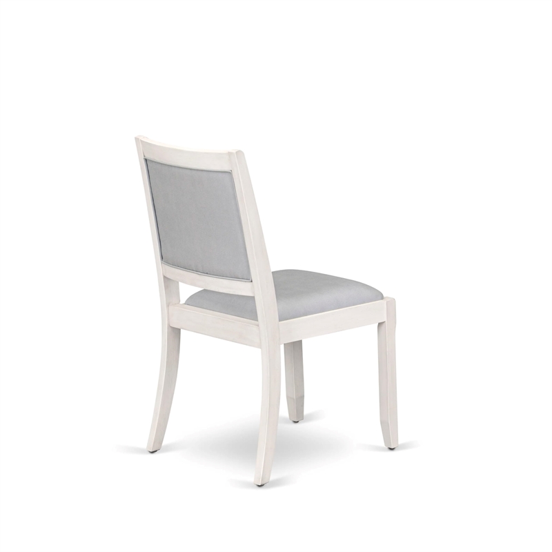 East West Furniture Xtenczar Modern Dining Chairs in White (Set of 2)