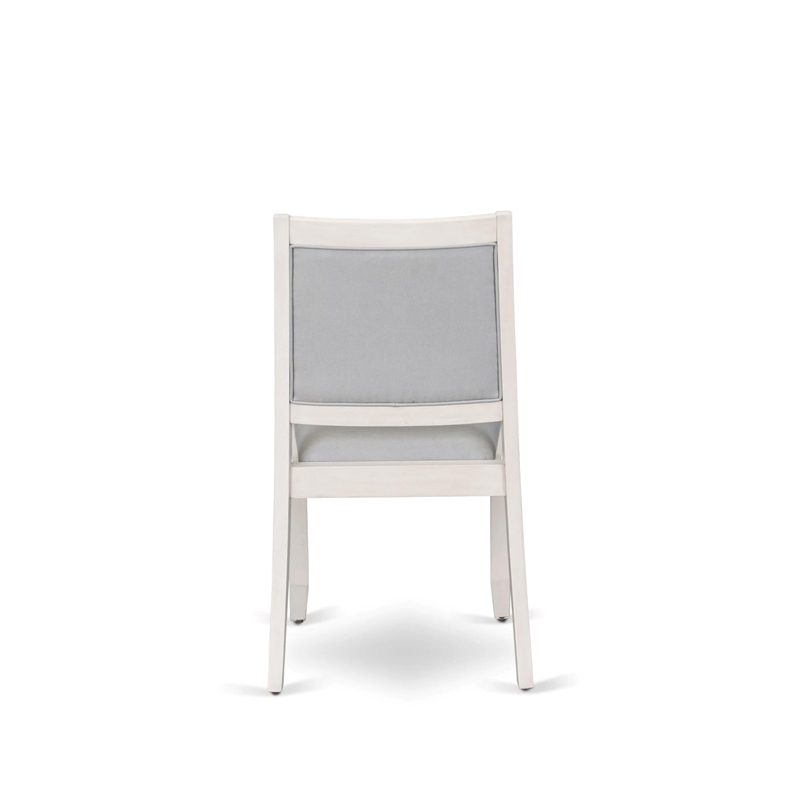 East West Furniture Xtenczar Modern Dining Chairs in White (Set of 2)