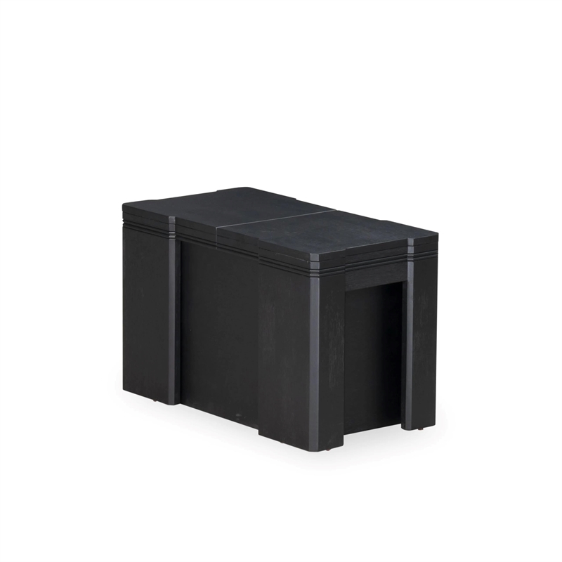 East West Furniture Xtenczar Extendable Modern Bench in Black Finish
