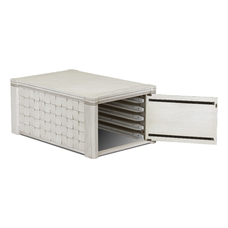 East West Furniture Xtenczar Expandable Coffee Table in White Finish