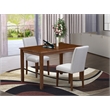 East West Furniture Yarmouth 3 Piece Dining Room Furniture Set in Walnut Finish