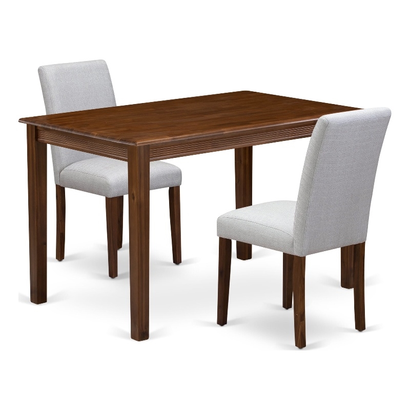 East West Furniture Yarmouth 3 Piece Dining Room Furniture Set in Walnut Finish