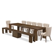 East West Furniture Xtenczar 9-Piece Extendable Dining Set in Walnut Finish