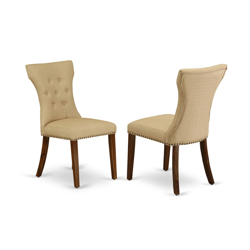 East West Furniture Xtenczar 9-Piece Extendable Dining Set in Walnut Finish