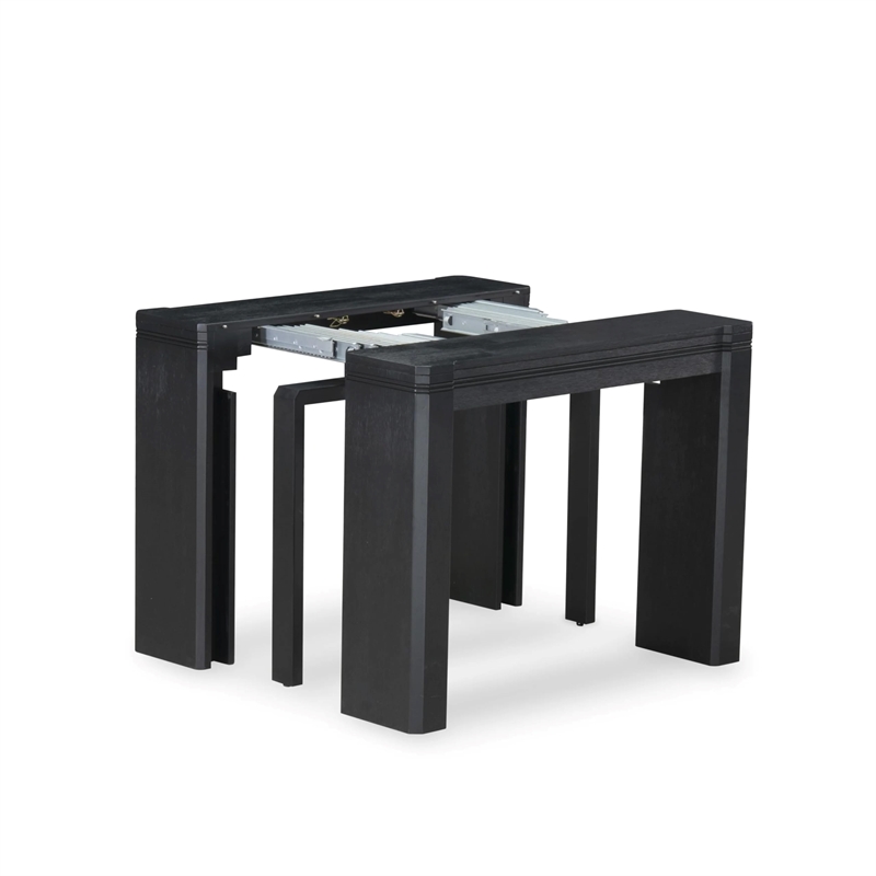 East West Furniture Xtenczar Dining Room Table in Black Finish
