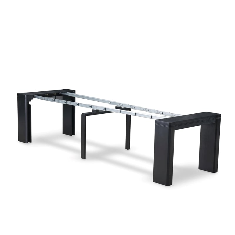 East West Furniture Xtenczar Dining Room Table in Black Finish