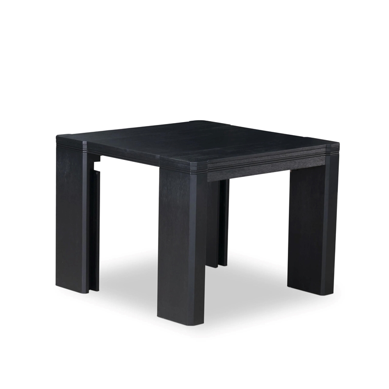 East West Furniture Xtenczar Dining Room Table in Black Finish
