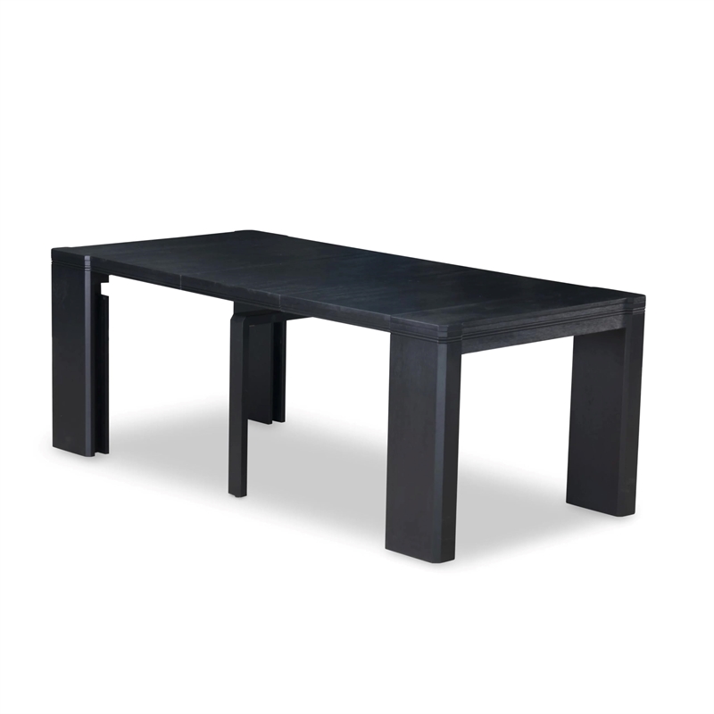 East West Furniture Xtenczar Dining Room Table in Black Finish