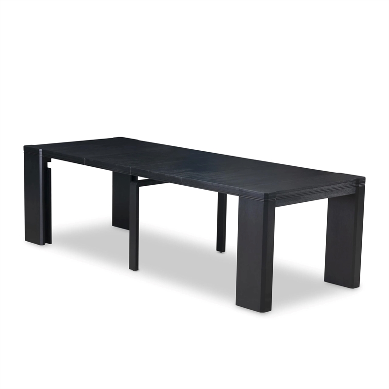 East West Furniture Xtenczar Dining Room Table in Black Finish