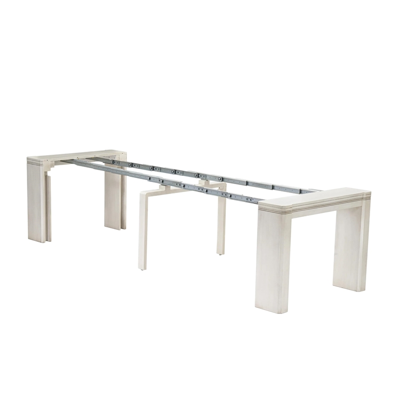 East West Furniture Xtenczar Wooden Kitchen Table in White Finish