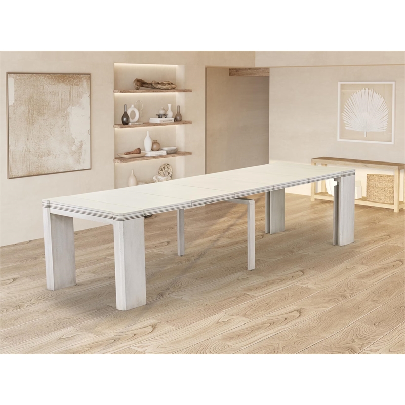 East West Furniture Xtenczar Wooden Kitchen Table in White Finish