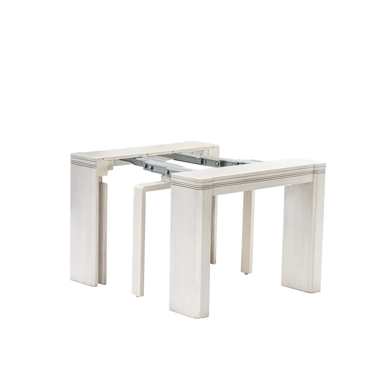 East West Furniture Xtenczar Wooden Kitchen Table in White Finish