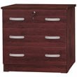 Better Home Products Cindy Wooden 3 Drawer Chest Bedroom Dresser in Mahogany
