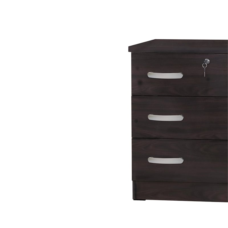 Better Home Products Cindy Wooden 3 Drawer Chest Bedroom Dresser in Tobacco