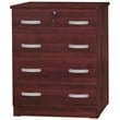 Better Home Products Cindy 4 Drawer Chest Wooden Dresser with Lock in Mahogany