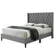 Better Home Products Amelia 62 x 86 Velvet Tufted Queen Platform Bed in Gray