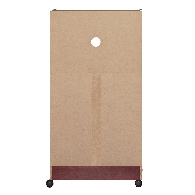 Better Home Products Shelby Kitchen Wooden Microwave Cart in Mahogany