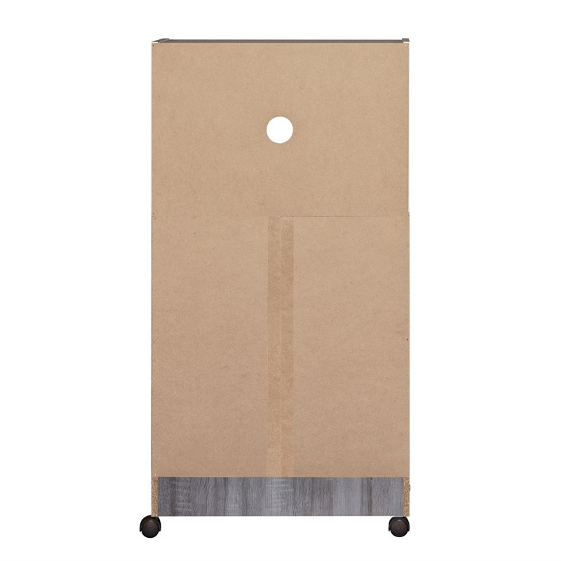 Better Home Products Shelby Kitchen Wooden Microwave Cart in Gray
