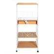 Better Home Products Kristi Metal Frame Microwave Stand with Storage in White