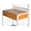 Better Home Products Kristi Metal Frame Microwave Stand with Storage in White