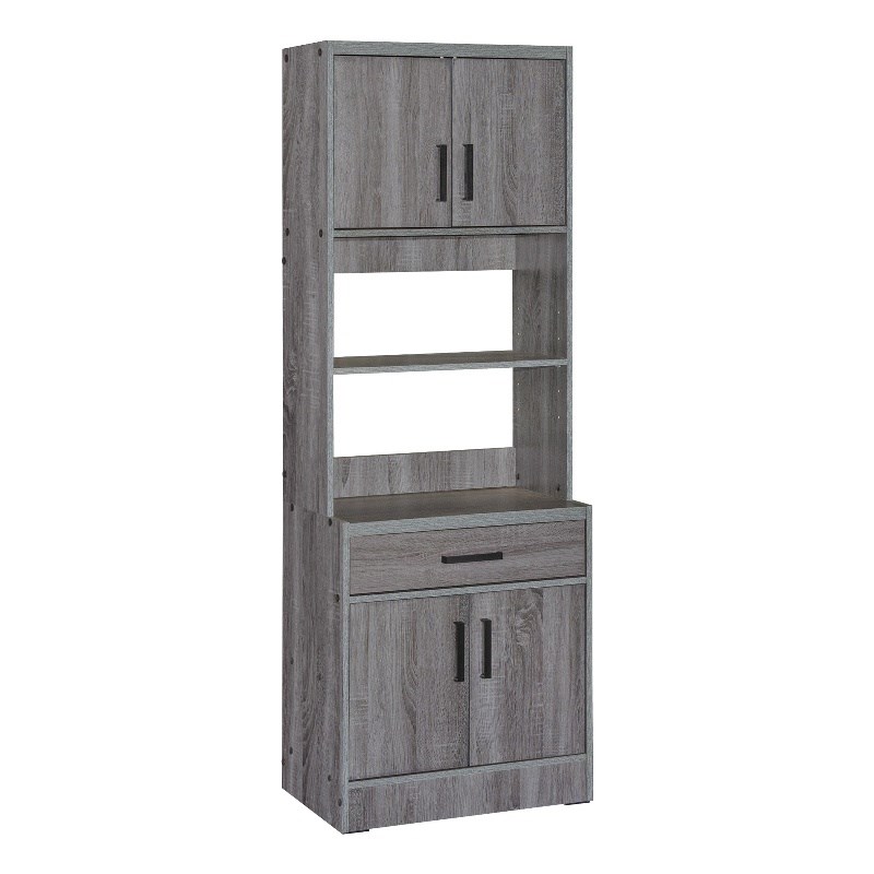 Better Home Products Shelby Tall Wooden Kitchen Pantry in Gray