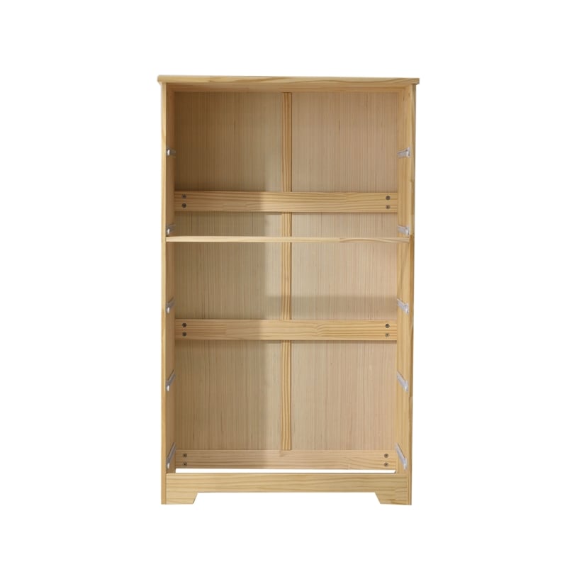 Better Home Products Isabela Solid Pine Wood 5 Drawer Chest Dresser in Natural