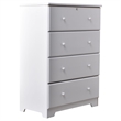 Better Home Products Isabela Solid Pine Wood 4 Drawer Chest Dresser in White
