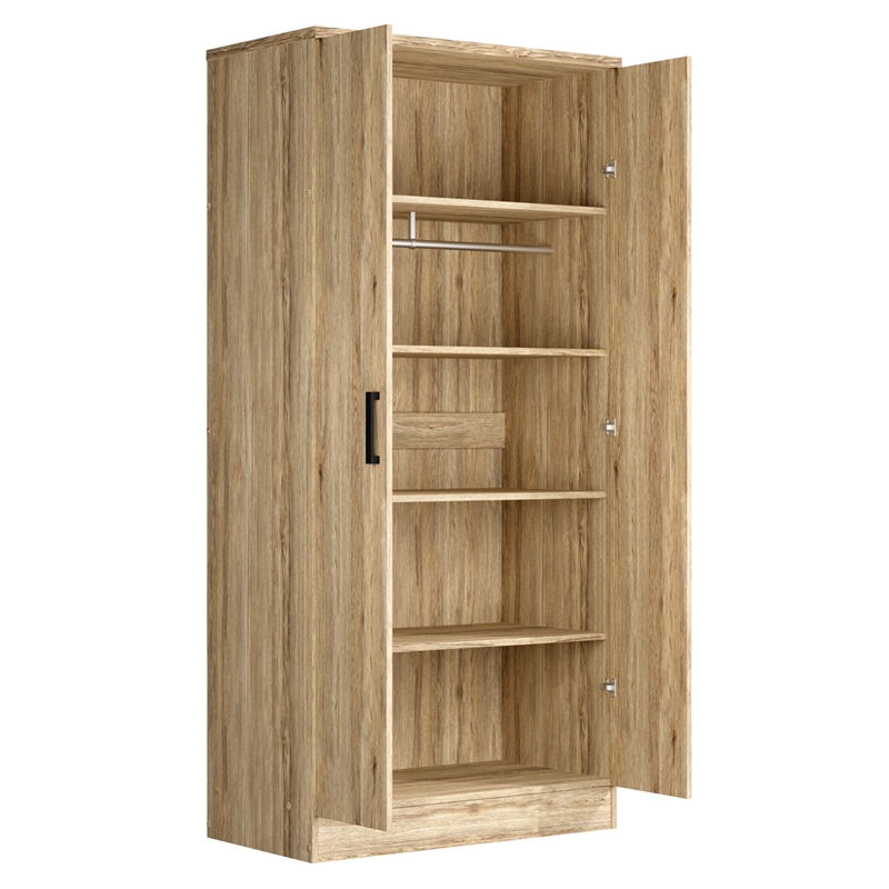Better Home Products Harmony Wood Two Door Armoire Wardrobe Cabinet Beech Maple