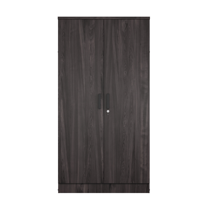 Better Home Products Harmony Wood Two Door Armoire Wardrobe Cabinet in Tobacco