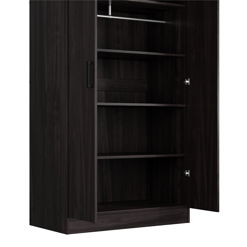 Better Home Products Harmony Wood Two Door Armoire Wardrobe Cabinet in Tobacco