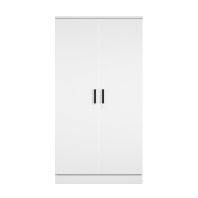 Better Home Products Harmony Wood Two Door Armoire Wardrobe Cabinet in White