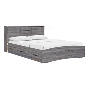 Better Home Products California Wooden Full Captains Bed in Gray