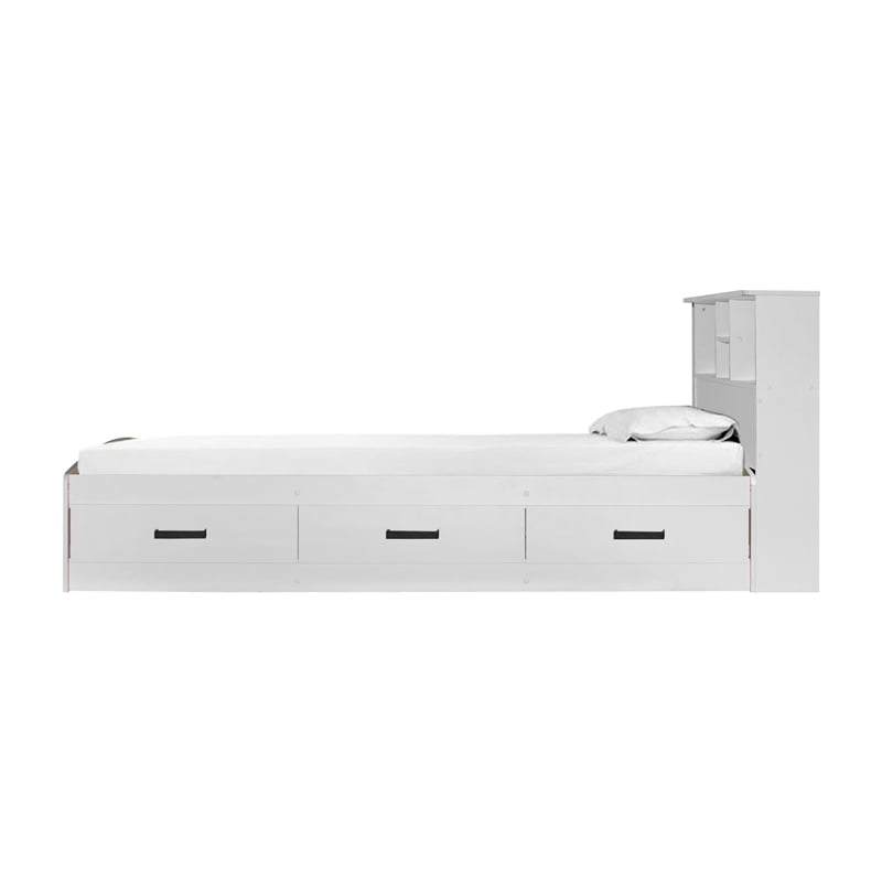 Better Home Products California Wooden Full Captains Bed in White
