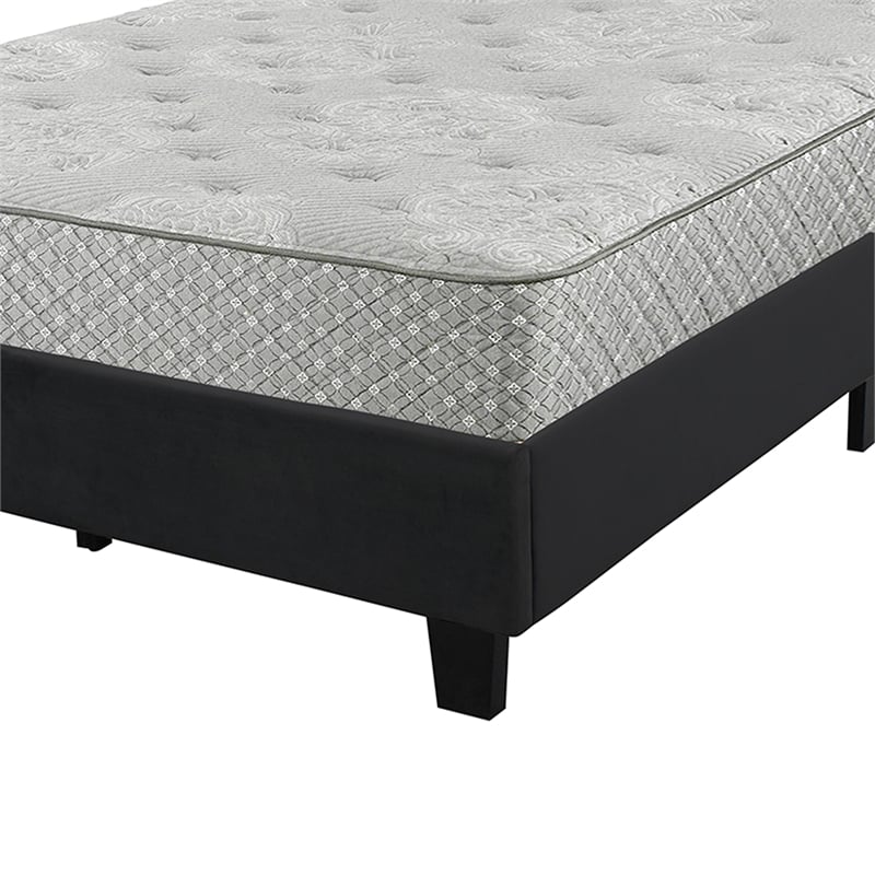 Better Home Products Monica Velvet Upholstered King Platform Bed in Black