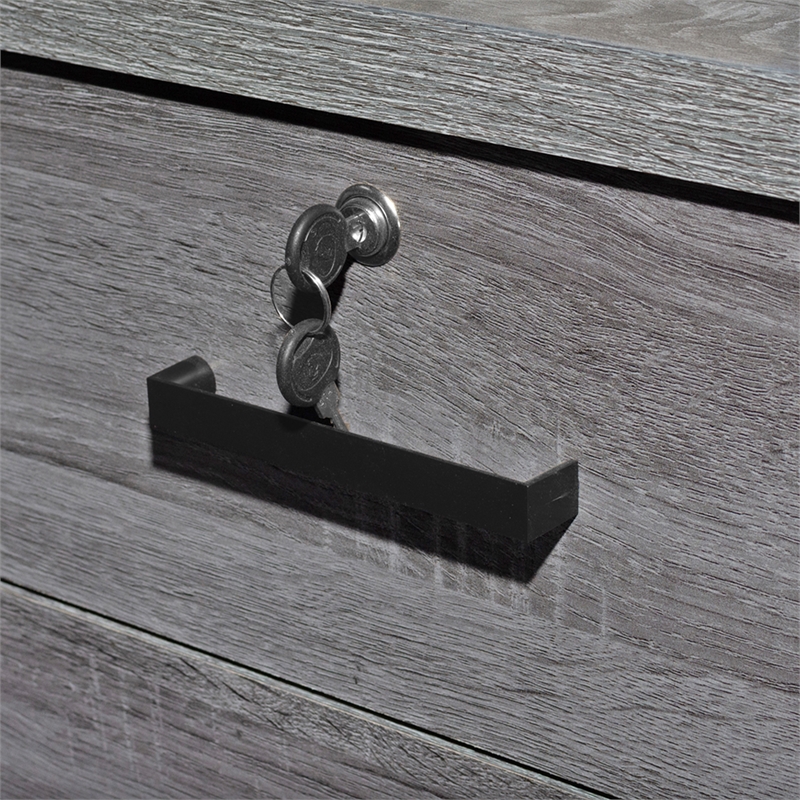 Better Home Products Cindy 7 Drawer Chest Wooden Dresser with Lock in Gray