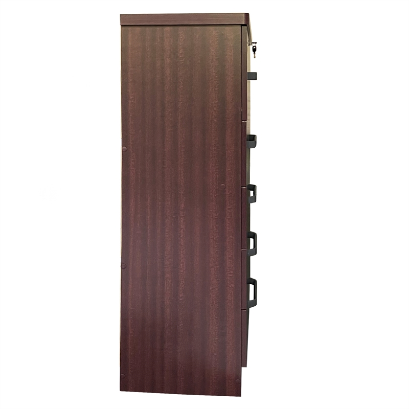 Better Home Products Xia 5 Drawer Chest of Drawers in Mahogany