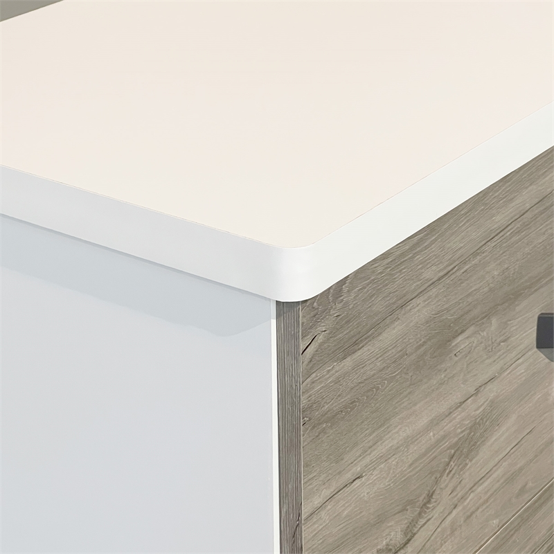Better Home Products Xia 5 Drawer Chest of Drawers in White & Gray Oak