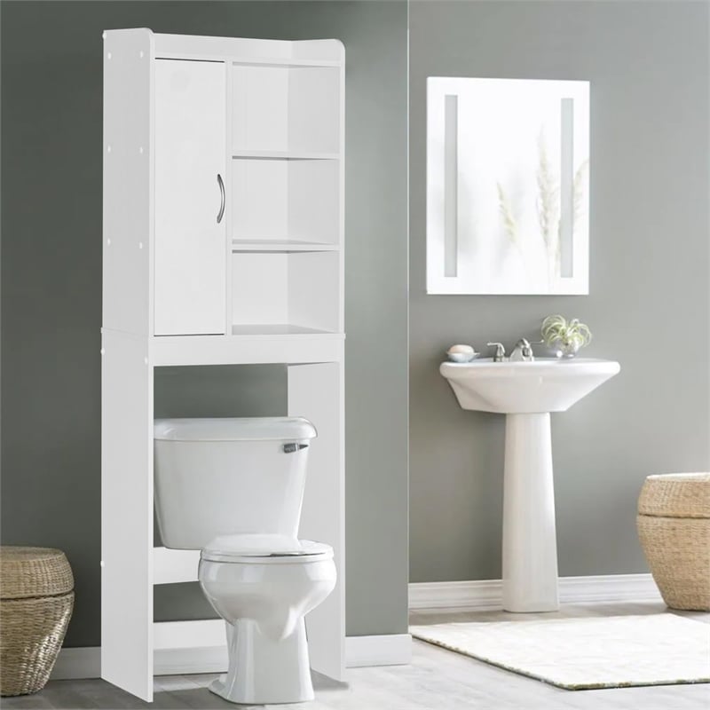 Better Home Products Ace Over the Toilet Storage Shelf in White