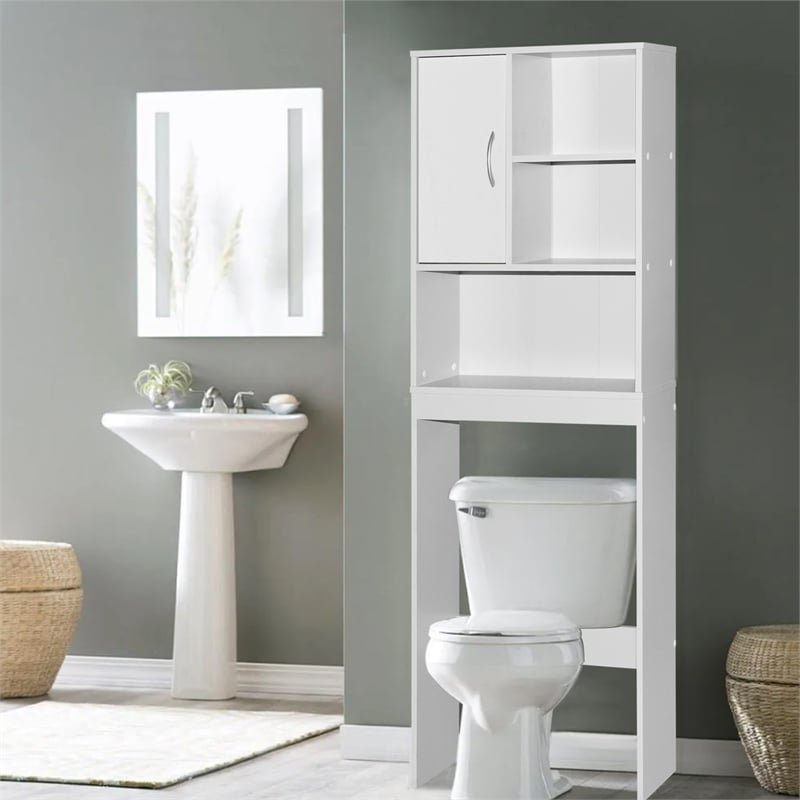 Better Home Products Ace Over the Toilet Storage Organizer in White