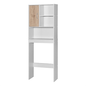Better Home Products Ace Over the Toilet Storage Organizer in White & Oak