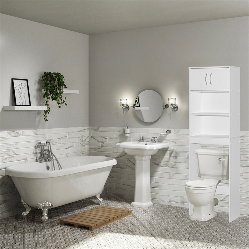 Better Home Products Ace Over the Toilet Storage Rack in White