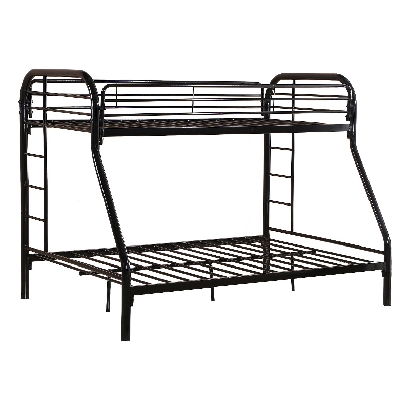 Better Home Products Oasis Twin over Full Metal Bunk Bed in Black