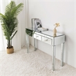 Better Home Products Mirrored Vanity Table Mirrored Console Table with 3 Drawers
