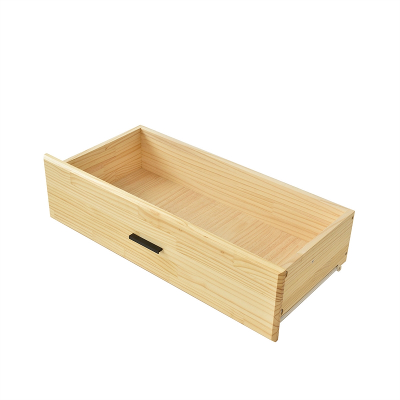Better Home Products Pine Wood Closet with Raised Doors and 2-Drawers in Natural